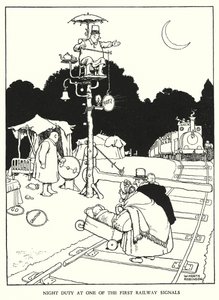 Illustratie voor Railway Ribaldry door W Heath Robinson door William Heath Robinson
