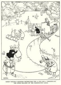 Illustratie voor Railway Ribaldry door W Heath Robinson door William Heath Robinson