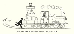 Illustratie voor Railway Ribaldry door W Heath Robinson