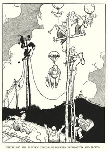 Illustratie voor Railway Ribaldry door W Heath Robinson door William Heath Robinson