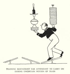Illustratie voor Railway Ribaldry door W Heath Robinson