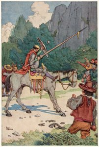 Illustratie voor De Avonturen van Don Quichot door William Heath Robinson