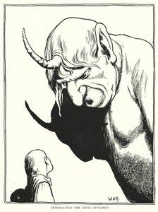 Onmiddellijk verscheen de geest (gravure) door William Heath Robinson