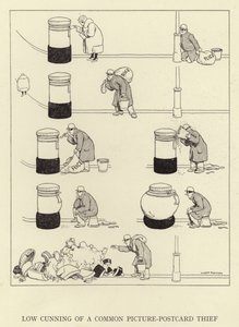 Laag geslepen van een gewone ansichtkaartdief door William Heath Robinson