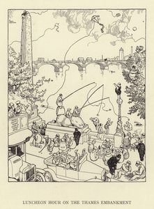 Lunchpauze op de Thames Embankment