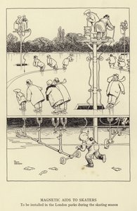 Magnetische hulpmiddelen voor schaatsers, te installeren in de Londense parken tijdens het schaatsseizoen