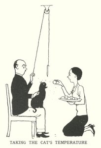 De temperatuur van de kat opnemen door William Heath Robinson