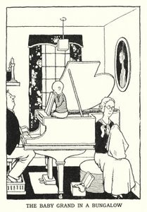 De Baby Grand in een bungalow door William Heath Robinson