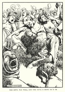 De duivel was gezond, en de duivel zou een monnik zijn door William Heath Robinson