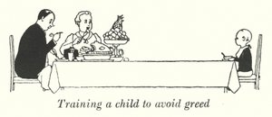 Een kind trainen om hebzucht te vermijden door William Heath Robinson