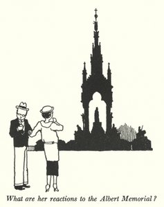 Wat zijn haar reacties op het Albert Memorial?
