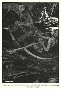 Toen mijn heren de duivels zich wilden vermaken op het water door William Heath Robinson
