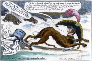 De Corsicaanse bloedhond achtervolgd door de Russische beer door William Helmes