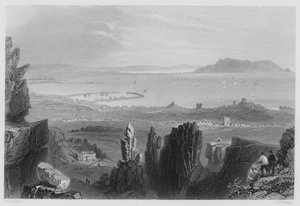 Dublin Bay, vanaf Kingstown Quarries (gravure) door William Henry (after) Bartlett