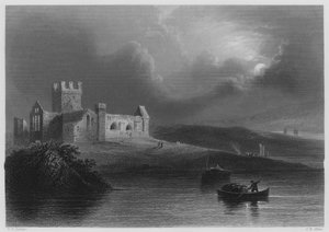 Dunbrody Abdij (gravure) door William Henry (after) Bartlett