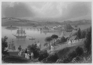 De Inham van Cork, nu Queenstown (gravure) door William Henry (after) Bartlett