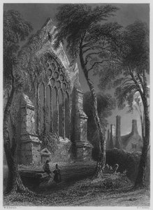 Youghall Abbey, de residentie van Sir Walter Raleigh door William Henry (after) Bartlett