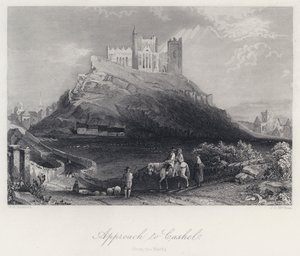 Benadering van Cashel, vanuit het Noorden door William Henry Bartlett
