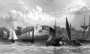 Belmont Castle, nabij Grays Thurrock, Essex, gegraveerd door Henry Wallis, 1832 door William Henry Bartlett
