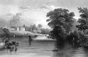Braxted Lodge, nabij Witham, Essex, gegraveerd door Henry Wallis, 1832