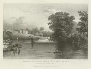 Braxted Lodge, nabij Witham, Essex, het Landgoed van P Ducane, Esquire door William Henry Bartlett