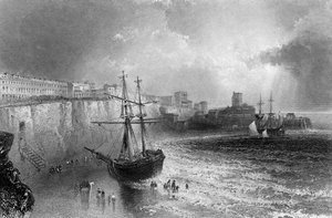 Broadstairs, Kent, gegraveerd door Robert Brandard, 1842 door William Henry Bartlett