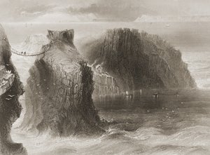 Carrick-a-Rede Touwbrug, County Antrim, Noord-Ierland, uit 