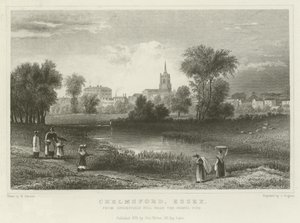 Chelmsford, Essex, vanaf Springfield Hill, nabij de Grindgroeven door William Henry Bartlett