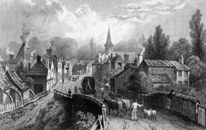 Chipping Ongar, Essex, gegraveerd door Henry Adlard, 1832 door William Henry Bartlett