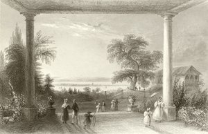 Stad en meer van Konstanz, vanaf het kasteel Wolfsberg door William Henry Bartlett