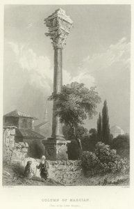 Zuil van Marcian, Constantinopel door William Henry Bartlett