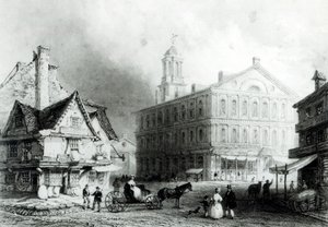 Faneuiel Hall, Boston door William Henry Bartlett