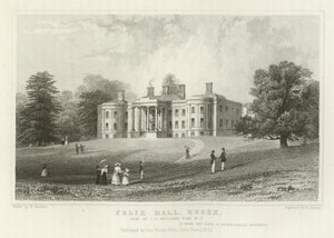 Felix Hall, Essex, Landgoed van C C Western, Esquire, MP door William Henry Bartlett