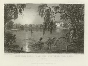 Gosfield Hall, vanaf de Weathersfield Road, Essex, het landgoed van E.G. Barnard, Esquire