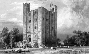 Kasteel Hedingham, Essex, gegraveerd door John Carr Armytage, 1832 door William Henry Bartlett