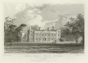 Hill-Hall, nabij Epping, de zetel van Sir William Smyth, Essex door William Henry Bartlett