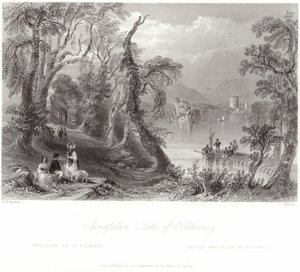 Innisfallen, Meer van Killarney door William Henry Bartlett