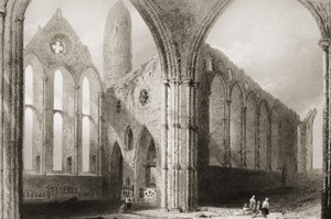 Interieur van Hore Abbey, The Rock of Cashel, County Tipperary, Ierland, uit 
