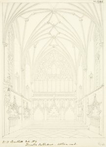 Lady Chapel van de kathedraal van Bristol, kijkend naar het oosten door William Henry Bartlett