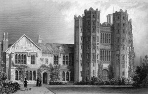 Layer Marney Tower, Essex, gegraveerd door Henry Wallis, 1832 door William Henry Bartlett