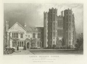 Layer Marney Tower, Essex, het landgoed van Mathews Corsellis, Esquire door William Henry Bartlett