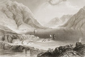 Leenane, Connemara, County Galway, Ierland, uit 