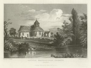 Little Maplestead Church, Essex door William Henry Bartlett