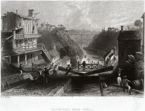 Lockport, Erie Kanaal door William Henry Bartlett