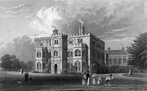 Marks Hall, Coggeshall, Essex, gegraveerd door John Carr Armytage, 1833 door William Henry Bartlett