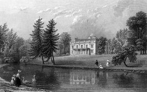 Moor Hall, nabij Harlow, Essex, gegraveerd door John Rogers, 1833 door William Henry Bartlett