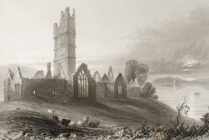 Moyne Abbey, County Mayo, Ierland, uit 