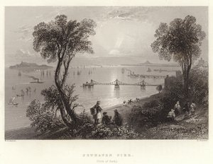 Newhaven Pier, (Firth of Forth) door William Henry Bartlett
