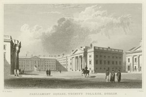 Parlementsplein in Dublin door William Henry Bartlett