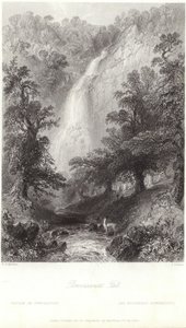 Powerscourt Fall aan de rivier de Dargle